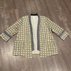 River island embroidered beaded, trim, open front kimono jacket